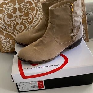 Blondo Beige Ankle Booties with Gold Accent